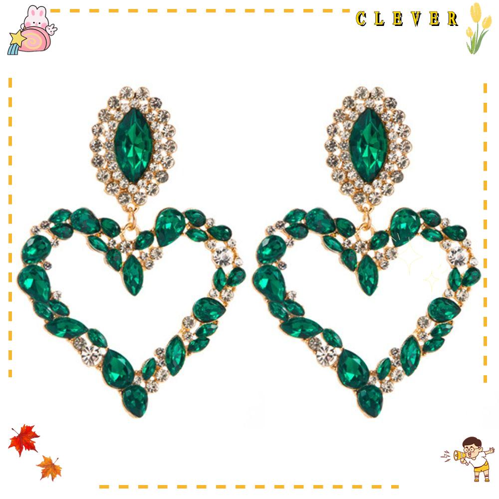 Khuyên Tai Hình Trái Tim Lớn Nhiều Màu Sắc Thủ Công|Bông Tai Dáng Dài Thiết Kế Xinh Xắn Thời Trang