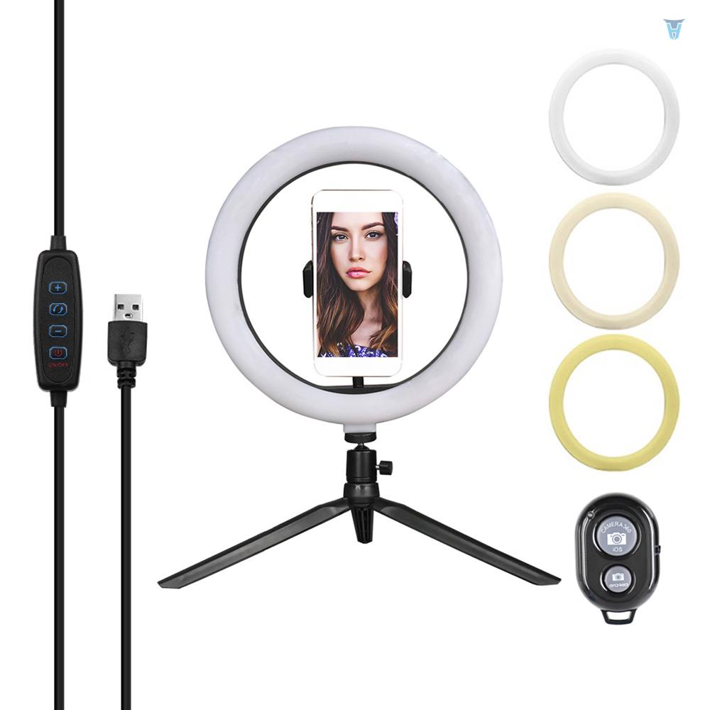 Đèn LED Tròn 10 "Có Thể Điều Chỉnh Độ Sáng Kèm Giá Đỡ Ba Chân Hỗ Trợ Quay Video / Phát Trực Tiếp