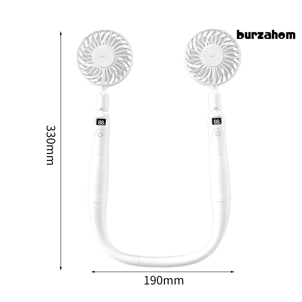 Quạt Làm Mát Đeo Cổ 2 Trong 1 Có Thể Tháo Rời Màn Hình Kỹ Thuật Số Tiện Dụng