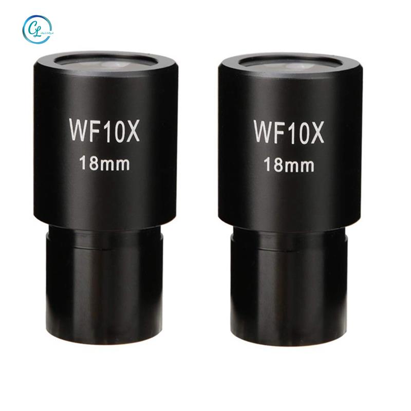 2 PCS WF10X Thị kính trường rộng Kính hiển vi sinh học Thị kính ống kính quang học Góc rộng 23,2mm Kích thước lắp đặt