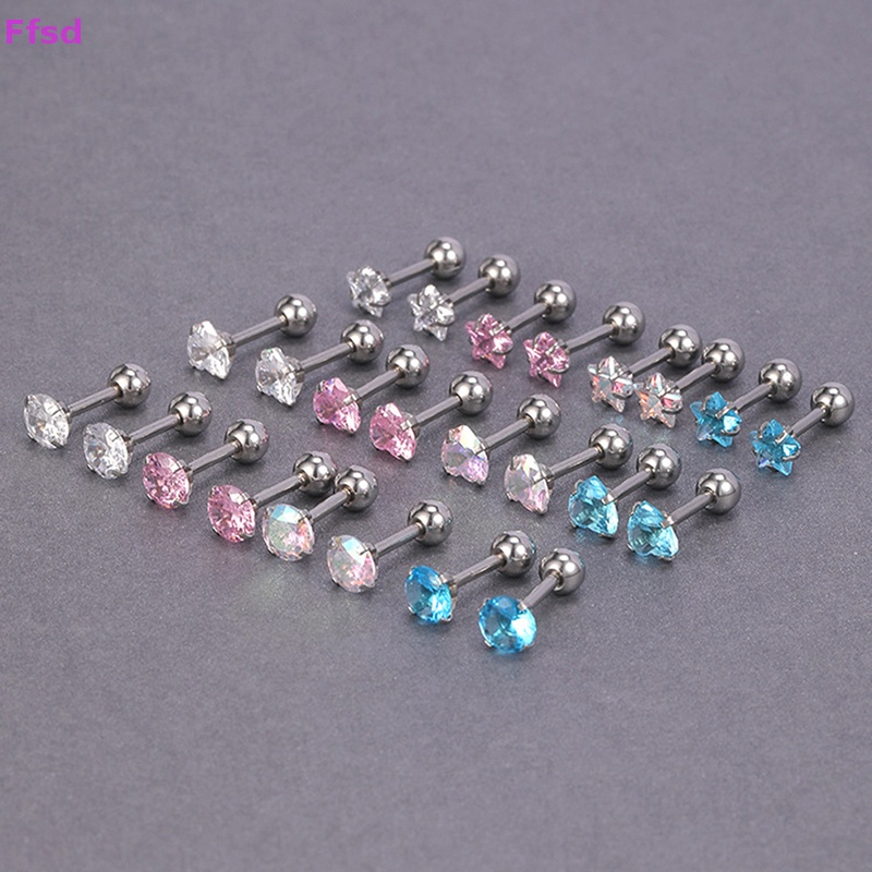 1 Đôi Khuyên Tai Dạng Xoắn Ốc Pha Lê Nhiều Màu 5mm Cho Nữ