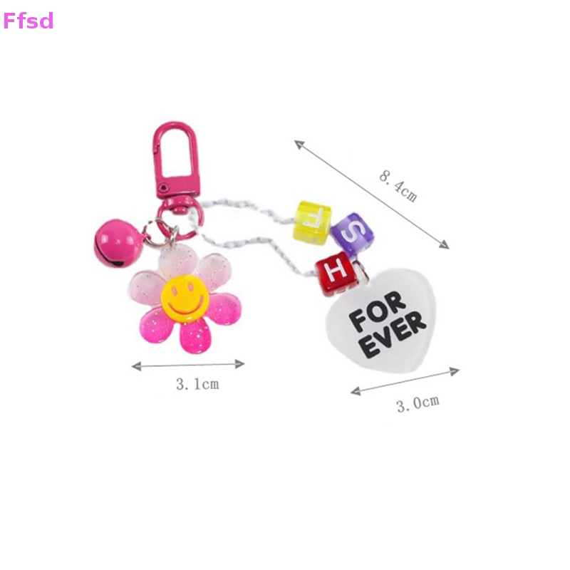 {Ffsd} Ins Móc Chìa Khóa / Ba Lô / Đồ Chơi Trang Trí Hình Hoa Hướng Dương Cười Mặt Cười Dễ Thương Sáng Tạo Thích Hợp