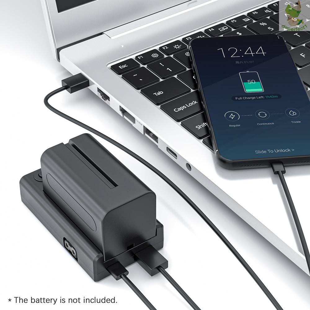ZGCINE NP-F Battery Charger with 21W Type-C PD Input USB-A/ D-tap/ Type-C PD Outputs 1/4 Inch Screw Hole Multi-use Power   Came-6.5