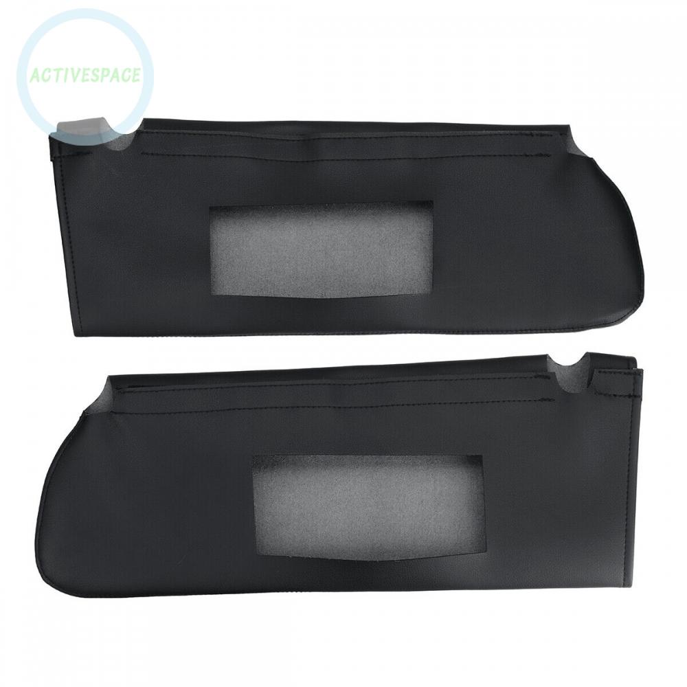 Sun Visor Cover Black For Tahoe Yukon 95-99 Left+Right Microfiber Leather【Chevrolet】