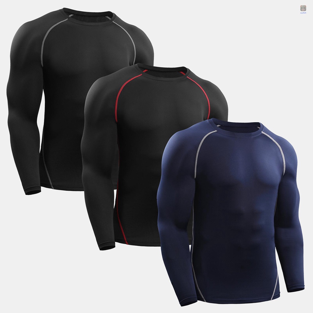 Bộ Trang Phục Thể Thao 3 Món Áo Thun Tay Dài Cổ Tròn + Áo Thun Dạng Lưới