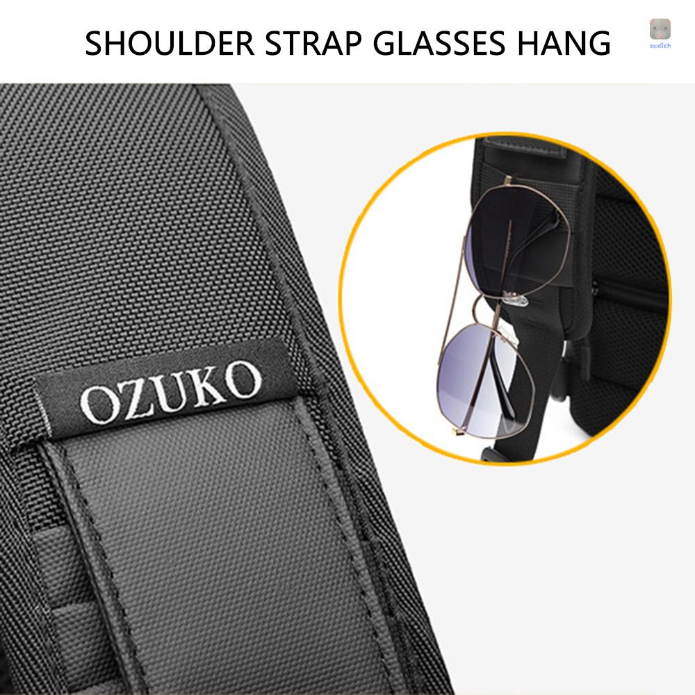 Ozuko Túi Đeo Chéo Ngực Đa Năng Chống Thấm Nước Có Cổng Sạc USB Thời Trang Cho Nam