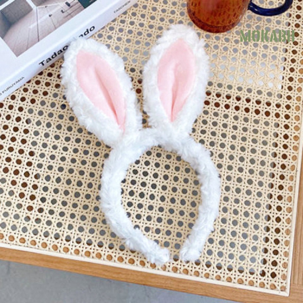 Băng Đô Cài Tóc Hình Tai Thỏ Hoạt Hình Dễ Thương Chống Trượt Cho Nữ