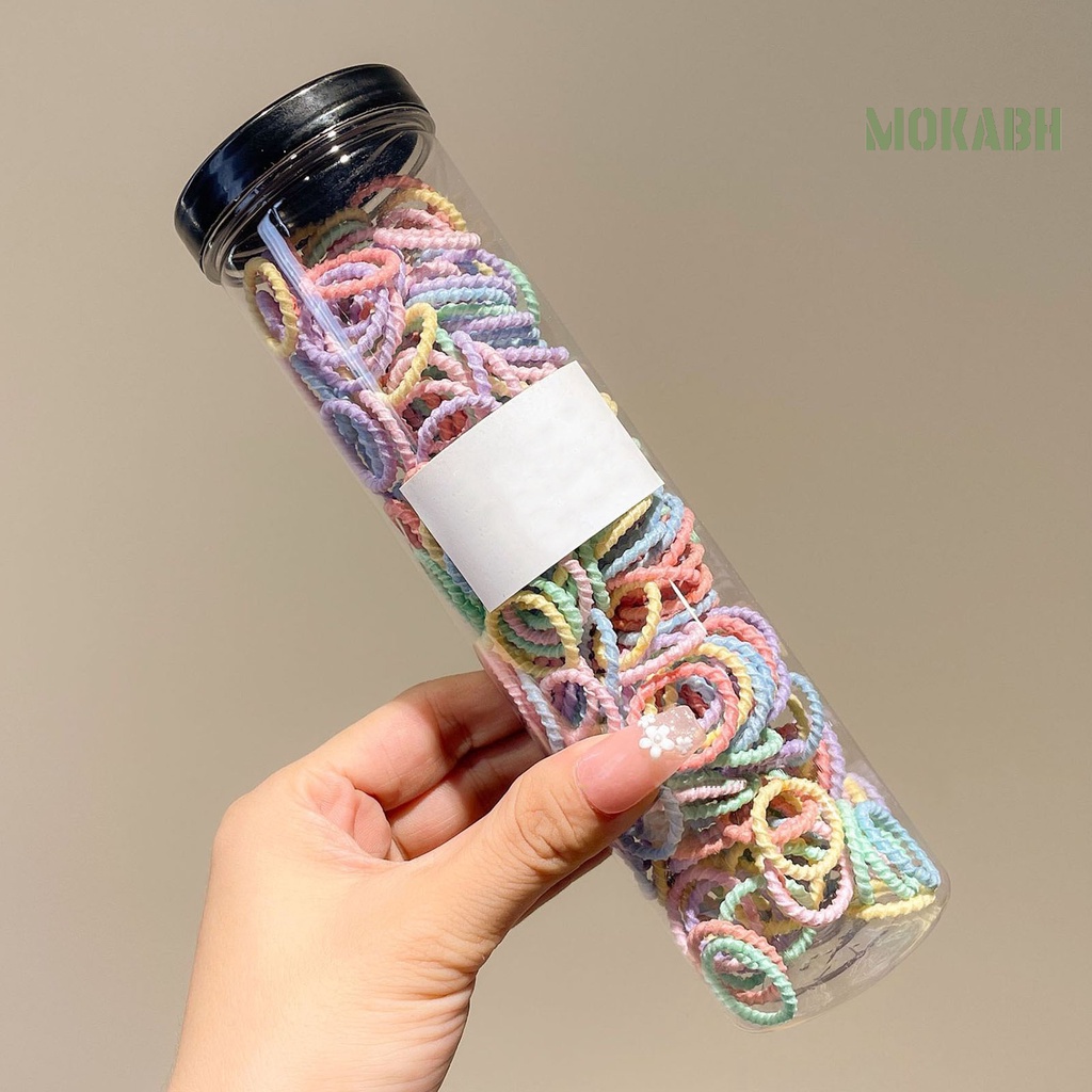 [Mok Abh] Set 300 Dây Cột Tóc Không Đau Độ Co Giãn Cao Cho Bé