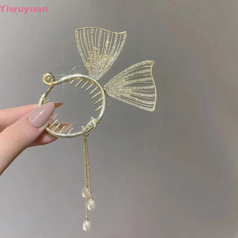 Kẹp Tóc Càng Cua Đính Đá Và Ngọc Trai Nhân Tạo Thời Trang Cho Nữ