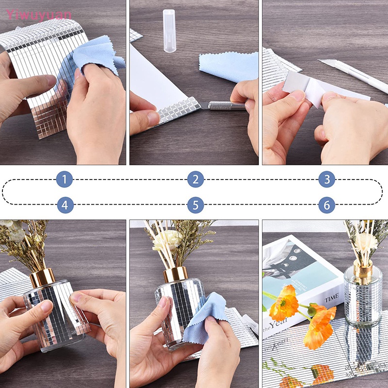 Miếng Dán Tường Trang Trí Tráng Gương Bằng Acrylic 5x5mm DIY Mới