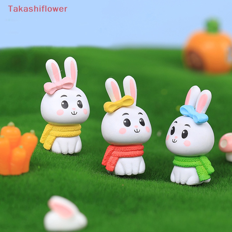 1 Đồ trang trí Thỏ Mini Dễ Thương Bằng Nhựa Resin Trang Trí Tiểu Cảnh