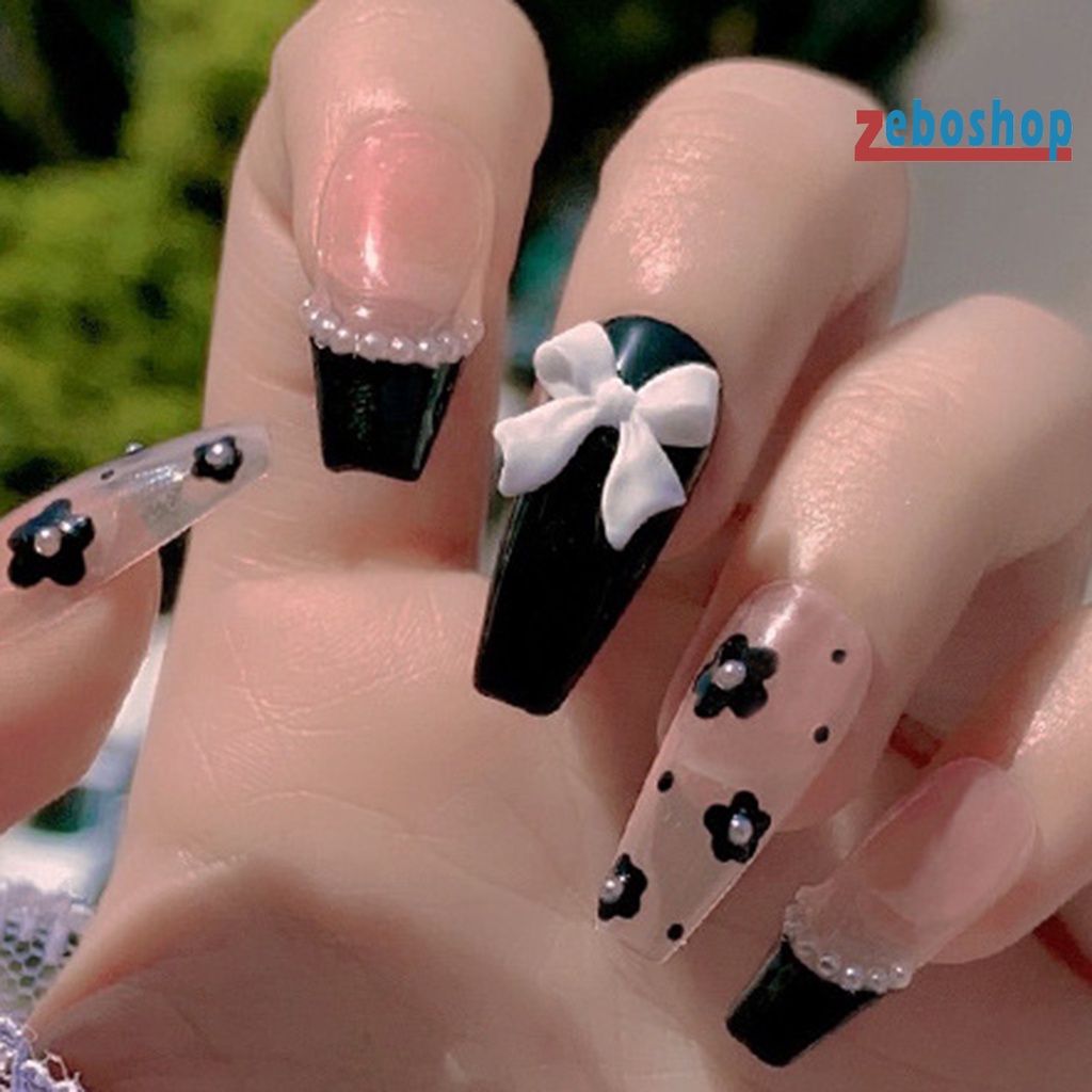 Set 50 Phụ Kiện Trang Trí Móng Tay Tạo Hiệu Ứng 3D Hình Nơ Mini Dành Cho Nữ