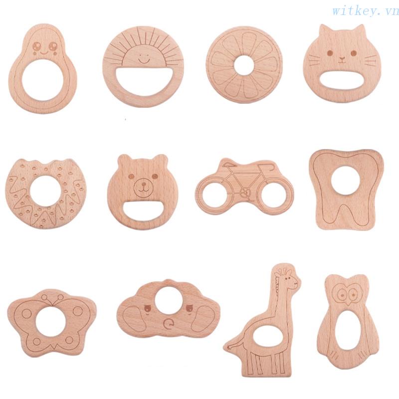 Đồ Chơi Lục Lạc Màu Sắc Tự Nhiên Không Mốc Hình Hoạt Hình Cho Bé Mọc Răng