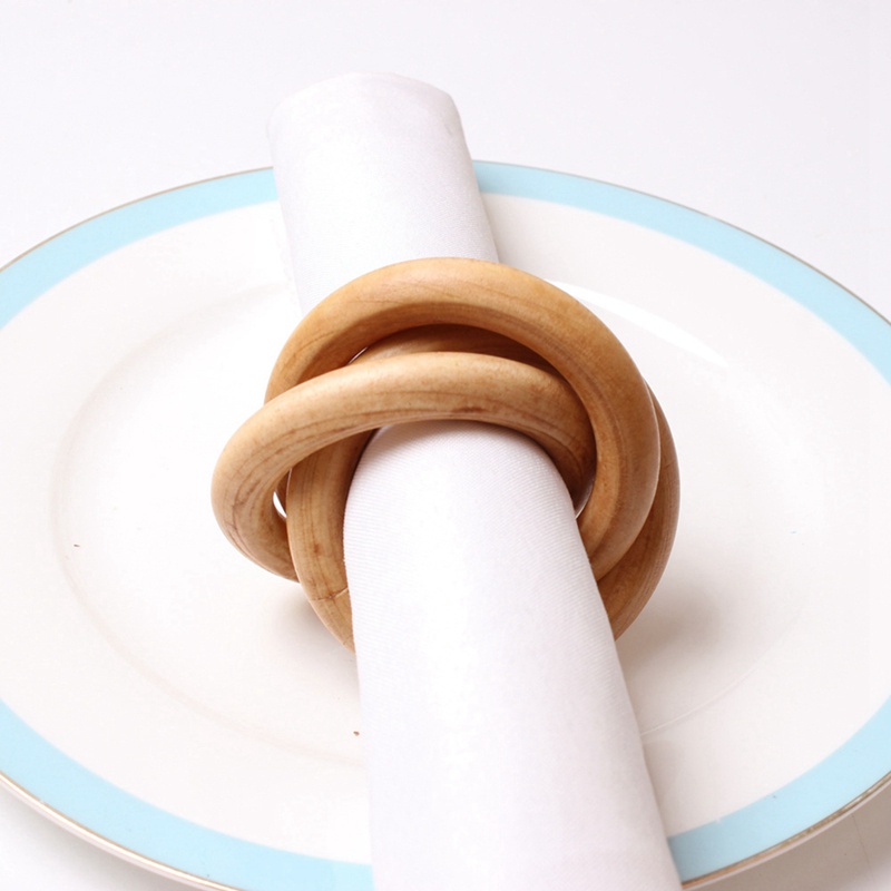 4 chiếc Nhẫn khăn ăn bằng gỗ , Vòng tròn gỗ cho Macrame Khóa khăn ăn , Giá đỡ nhẫn khăn ăn cho trang trại , Đám cưới , Trang trí bàn