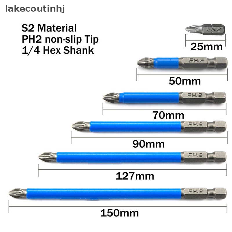 Đầu Tua Vít Nam Châm 1 / 4 "PH2 Chống Trượt Chuyên Dụng