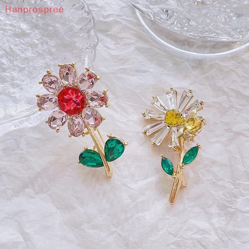 Ghim Cài Áo Hình Hoa Hướng Dương Đính Đá Zircon Màu Hồng Xinh Xắn