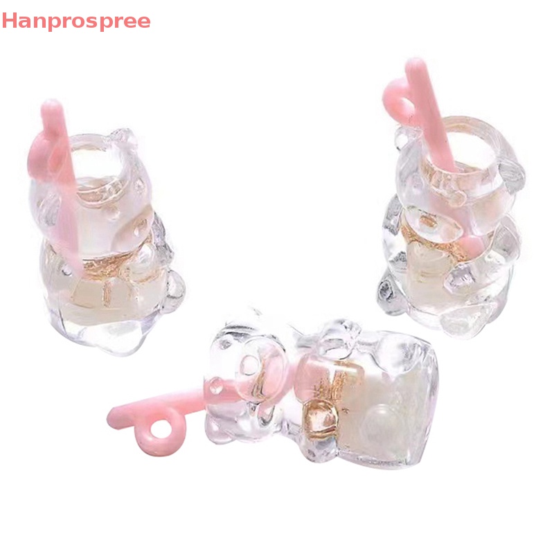 Bộ 5 Đồ trang trí Chú Gấu Bằng Nhựa Trong Suốt Phát Quang Trang Trí Tiểu Cảnh DIY