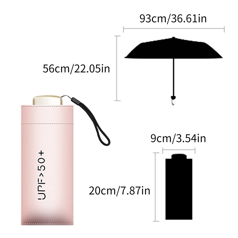 Dù Gấp Mini Siêu Nhẹ Chống Nắng / Mưa Tiện Dụng Cho Nữ