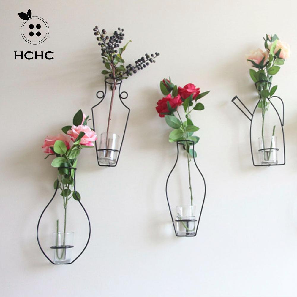 Bình hoa gắn tường HCHC bằng sắt đơn giản trang trí nội thất DIY phong cách Bắc Âu