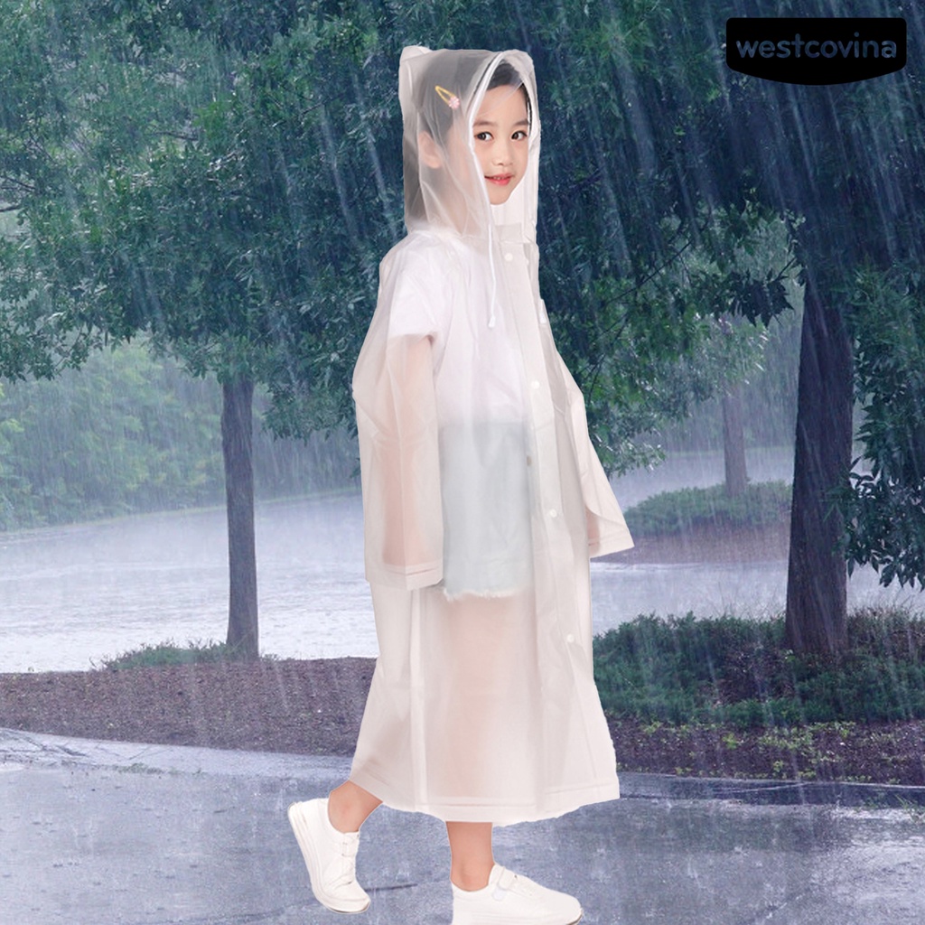 [COD]☁Áo Mưa Bằng EVA Thân Thiện Với Môi Trường Chống Nước Có Mũ Trùm Cho Bé