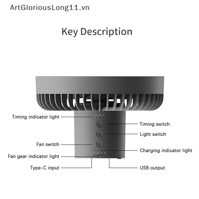 Quạt USB 10000mAh Có Thể Sạc Lại Tiện Dụng