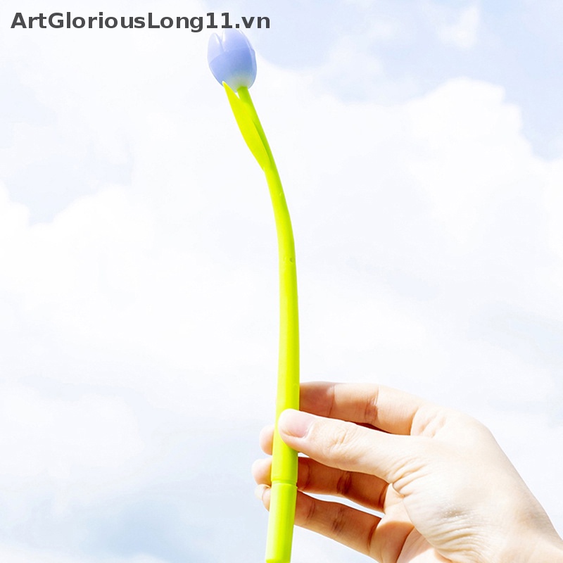 1 Cây Bút Mực Gel Bằng Silicone Hình Hoa Tulip Thay Đổi Màu Sắc