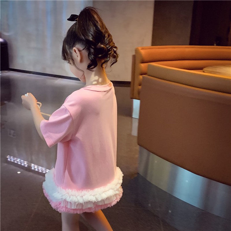 Đầm Thun Cotton Tay Ngắn In Hình Thỏ Thời Trang Mùa Hè Mới Cho Bé Gái