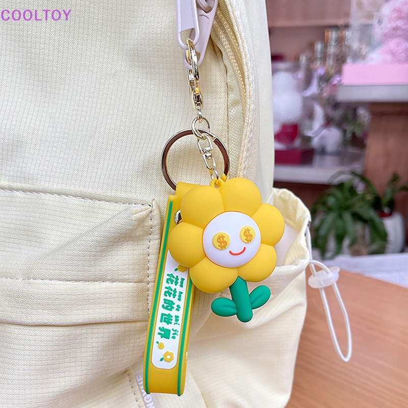 Móc Khóa Hình Hoa Hướng Dương Bằng Nhựa Mềm Dễ Thương