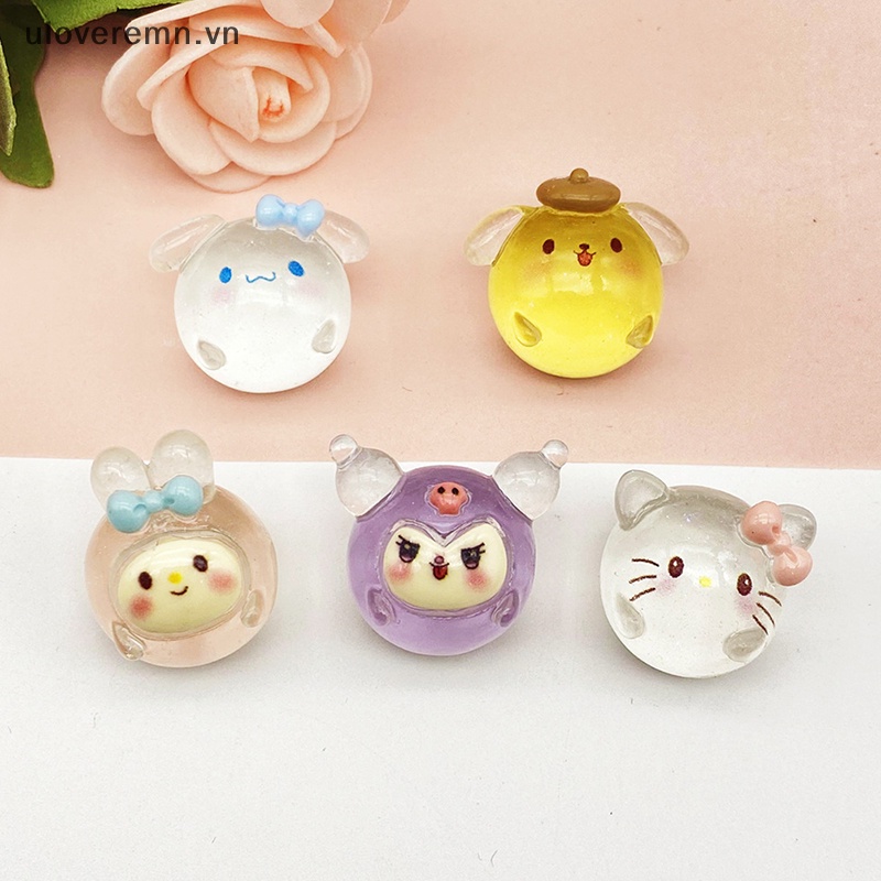 Bộ 2 Đồ trang trí Búp Bê Sanrio Mini Phát Quang Dùng Trang Trí Tiểu Cảnh