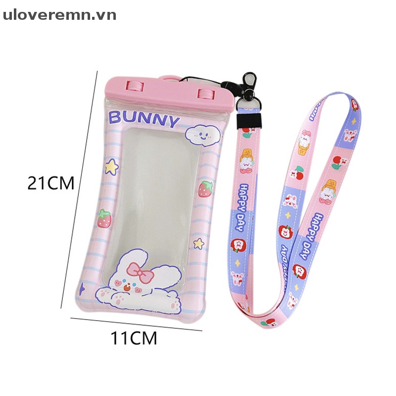 Túi Đựng Điện Thoại Trong Suốt Chống Nước Chống Bụi Họa Tiết Hoạt Hình Có Thể Chạm Màn Hình Cảm Ứng