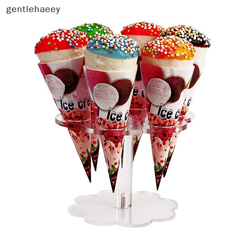 1 Giá Đỡ Bánh Kem Hình Nón Bằng Acrylic Trong Suốt