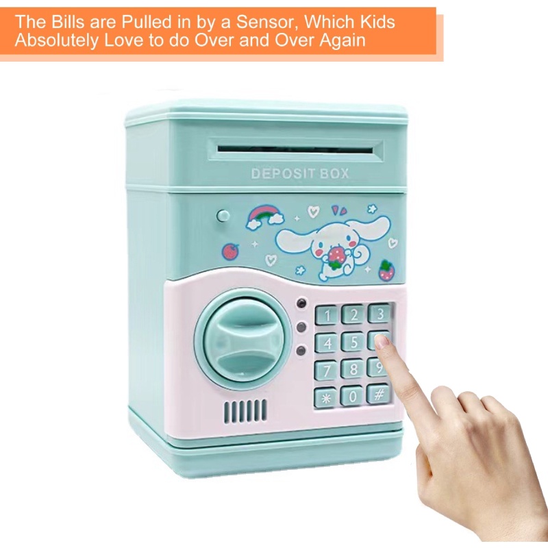 Ống Heo Tiết Kiệm Tiền Hình Mèo Cinnamoroll Hoạt Hình Có Mật Khẩu Cho Trẻ Em