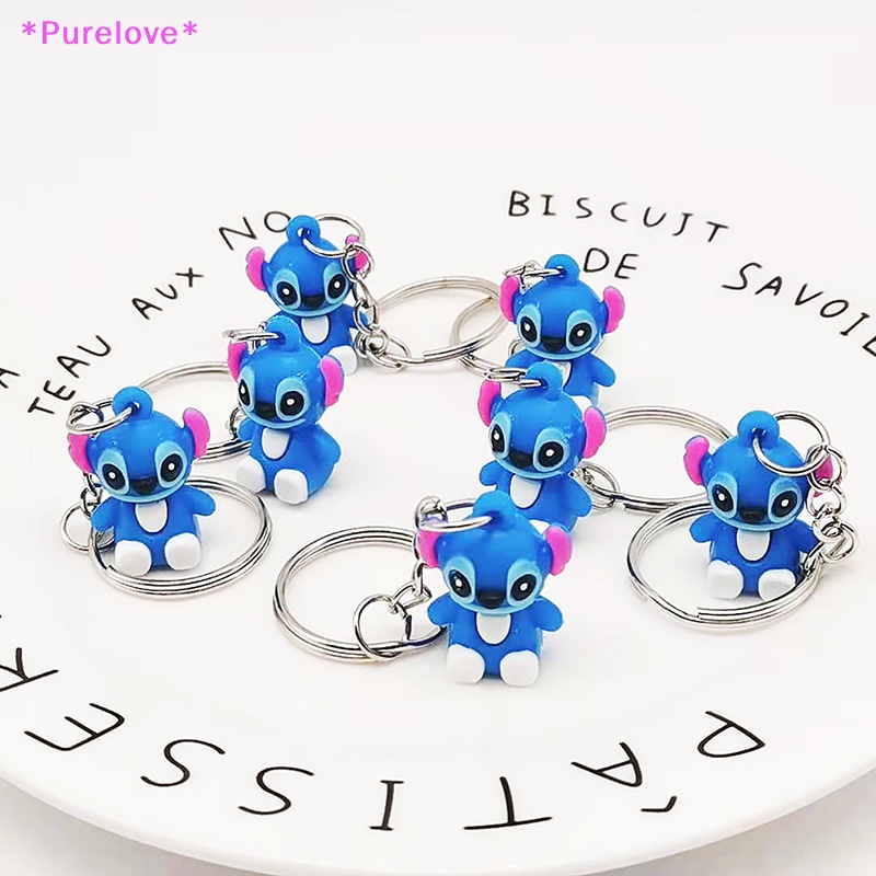 Set 2 Móc Khóa Hình Búp Bê Stitch Dễ Thương Mới