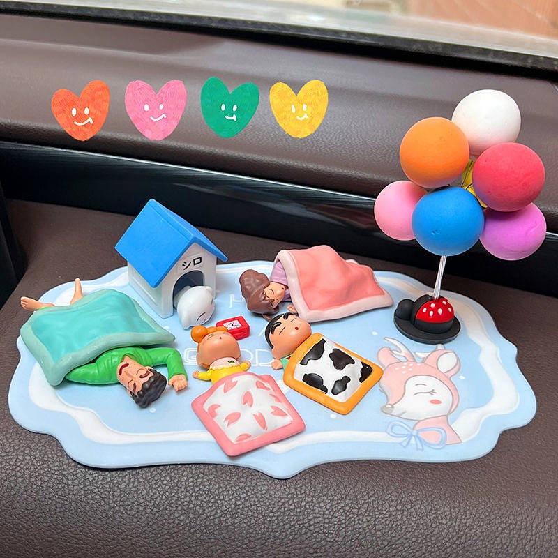 Cartoon Cute Crayon Small New Nohara Hand-Made Car Decoration Car Center Console Interior Decoration Doll RSNk