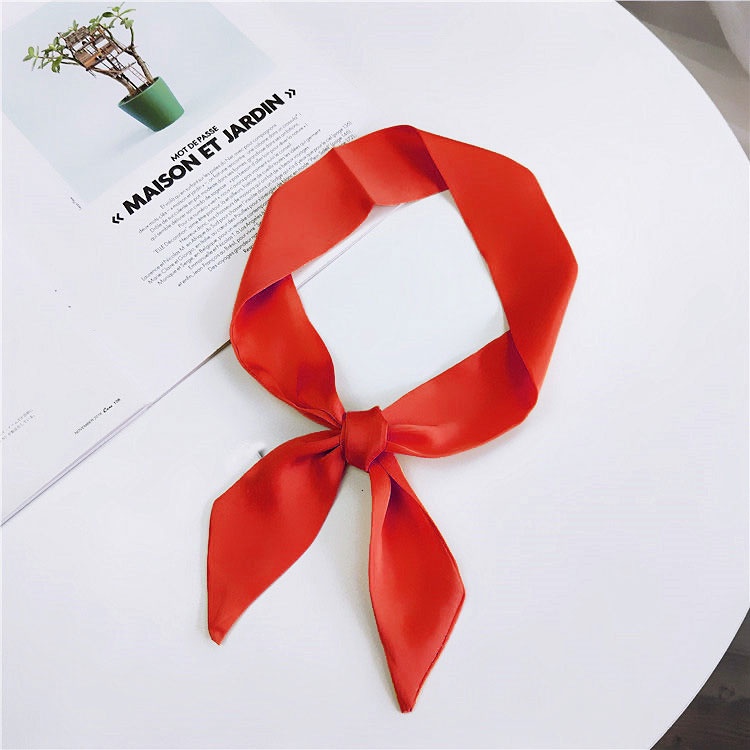 Khăn Quàng Cổ / Khăn Quàng Cổ / Cà Vạt Nơ Bằng Lụa Satin Màu Trơn Cỡ Nhỏ 100cm