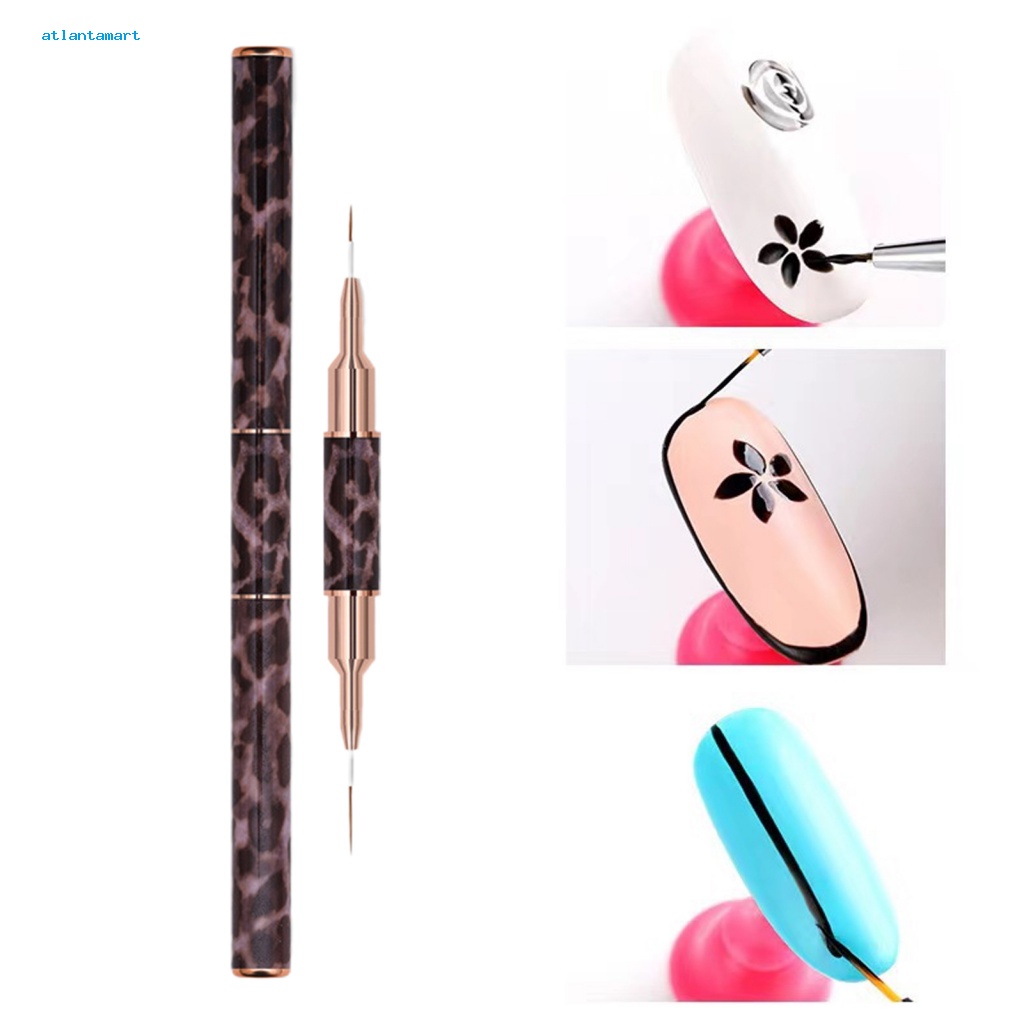 Túi Đựng Đồ Dùng Cao Cấp Tiện Dụng| Bút Trang Trí Móng Tay Hai Đầu Lông Siêu Mềm Mịn Họa Tiết Da Báo DIY