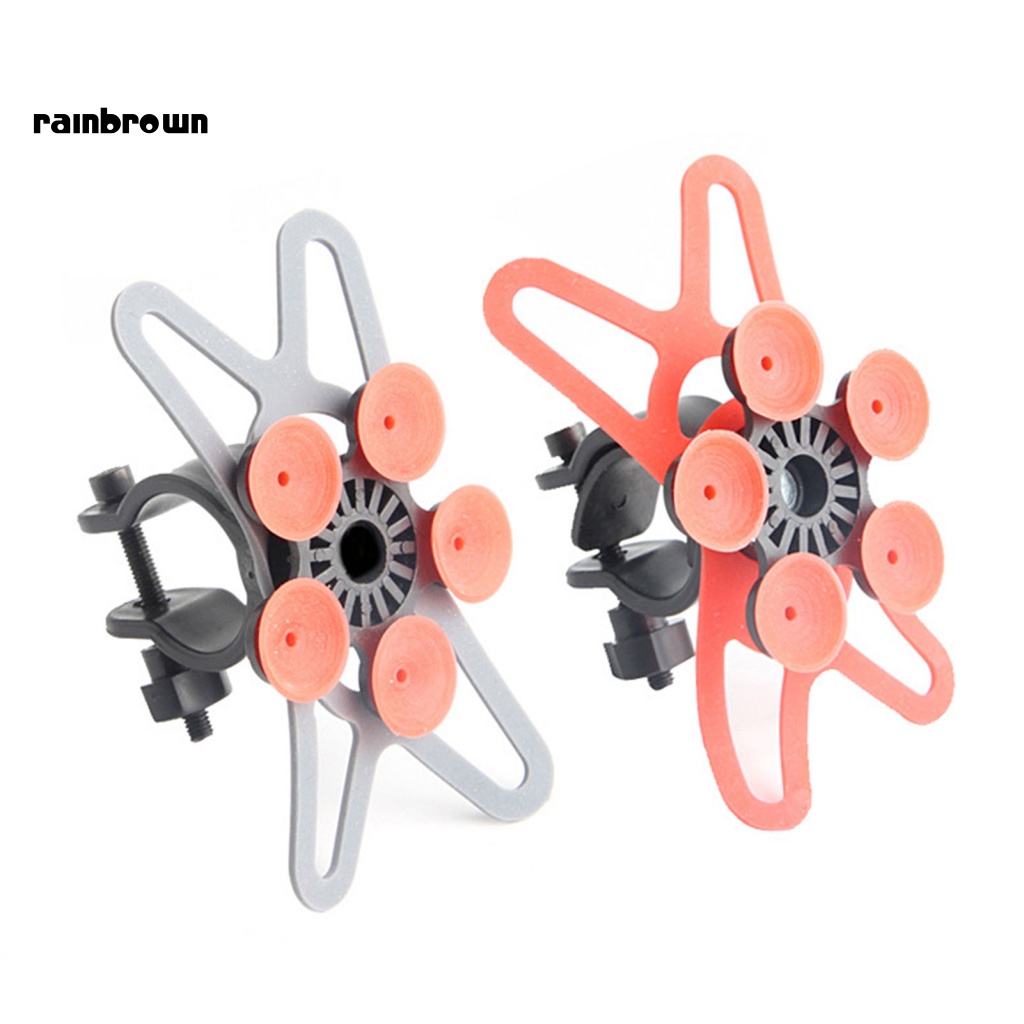 &lt; Rainbrown &gt; Giá Đỡ Điện Thoại Bằng Silicon Có Giác Hút Độ Bền Cao Cho Xe Đạp MTB