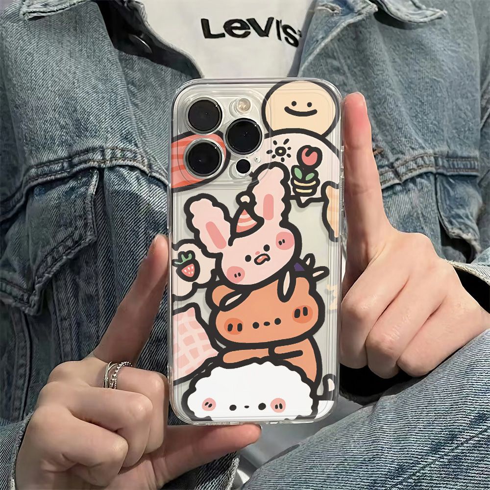 ✅Ốp Điện Thoại Mềm Chống Sốc Họa Tiết Động Vật Đơn Giản Xếp Chồng Lên Nhau Cho Apple max13 iPhone1214pro6ins Style 7811 Q7RP
