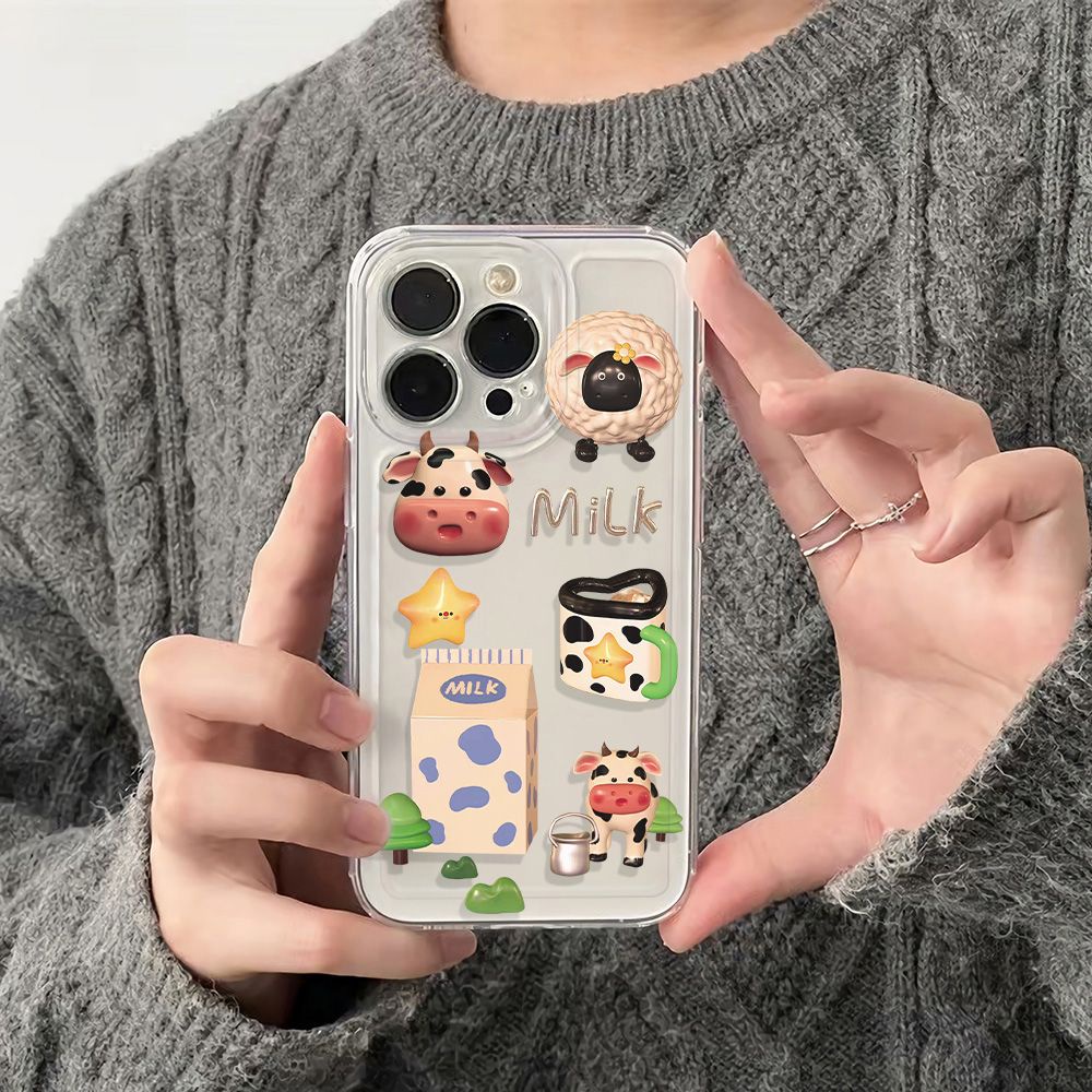 ✅Ốp Điện Thoại Mềm Chống Sốc Họa Tiết Cây Bò Sữa Cho Apple Iphone 13iPhone1278max 6In14Pro plus11 CGZ1