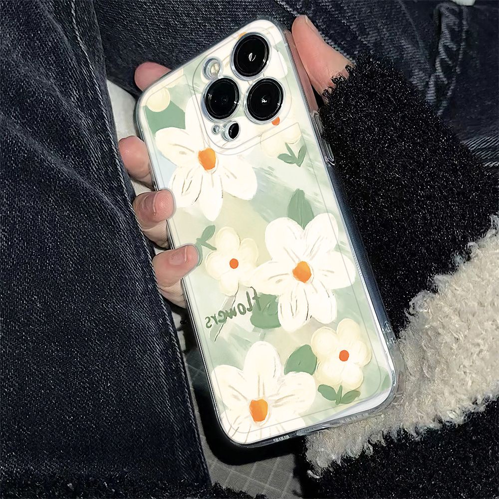 ✅Ốp Điện Thoại Mềm Chống Sốc In Hình Hoa Cúc Đơn Giản Cho Iphone 7813plus Style 14Pro6Iniphone12 max 11 0