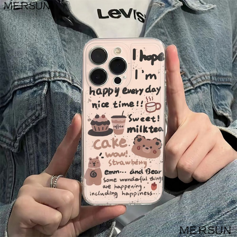 ✅Ốp Điện Thoại Dẻo Họa Tiết Chú Gấu Dễ Thương Chống Sốc Cho Iphone 14pro 11iPhone12 Plus6In 1378 max H8XD