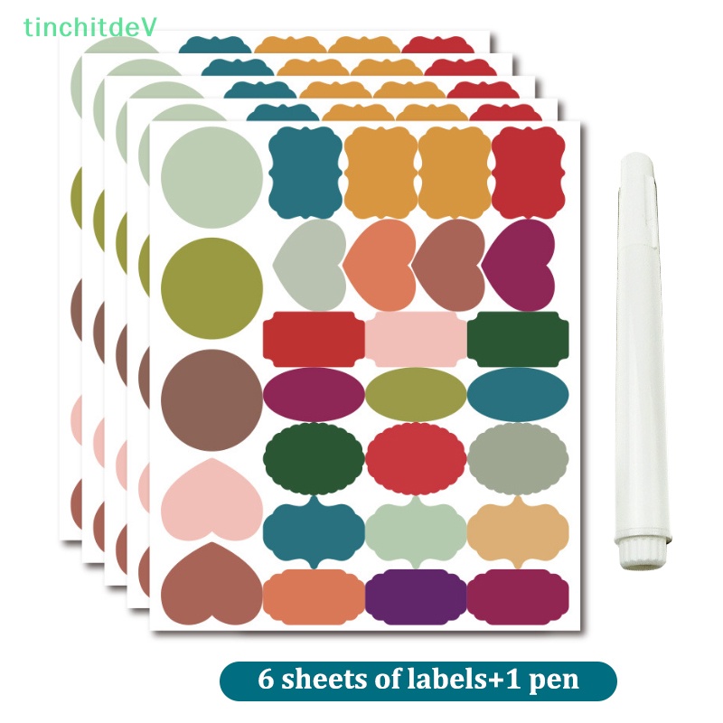 Set 6 Nhãn Dán Bảng Đen Viết Phấn Có Thể Xóa Được Dùng Cho Nhà Bếp DIY