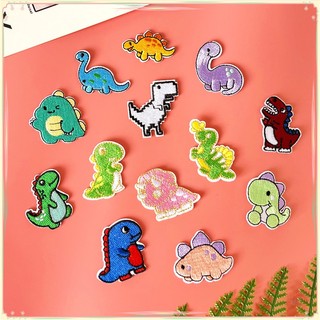 ♥ sticker ủi thêu hình khủng long vui nhộn ♥ 1 huy hiệu cài áo hình khủng long q-2