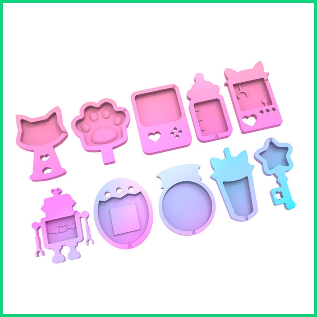 Khuôn Silicone Làm Mặt Dây Chuyền / Móc Khóa Bằng Nhựa Resin Cát Chảy DIY