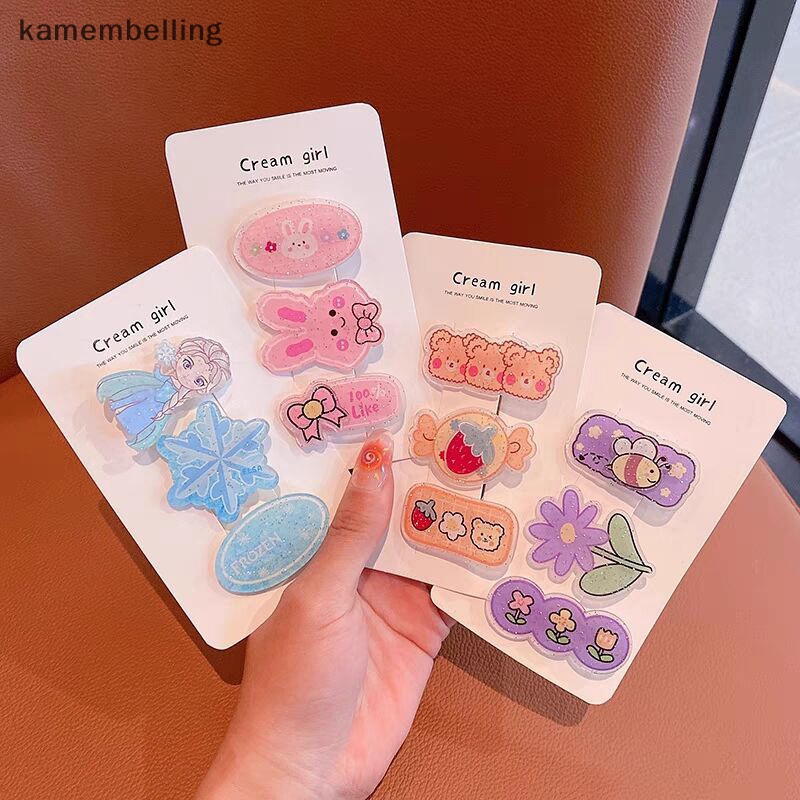 Set 3 Kẹp Tóc Hoạt Hình Xinh Xắn Cho Bé Gái