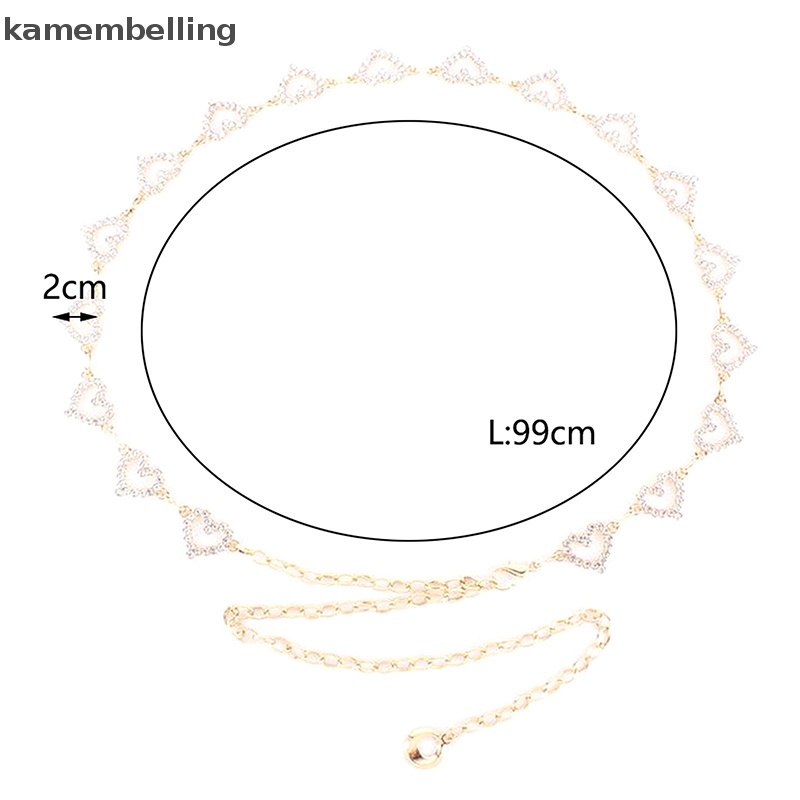 Dây Xích Đeo Hông Một Lớp Đính Đá Hình Trái Tim Đơn Giản Thời Trang Cho Nữ