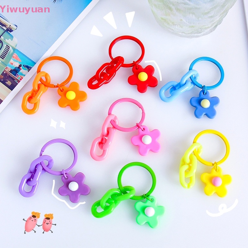 < Yiwuyuan > Móc Chìa Khóa Trang Trí Ba Lô / Ô Tô Hình Hoa Dễ Thương