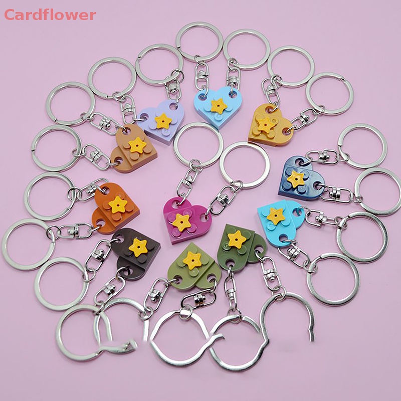 1 / 2 Cặp Móc Khóa Hình Trái Tim Ngôi Sao Năm Cánh Thời Trang Dành Cho Nam Và Nữ