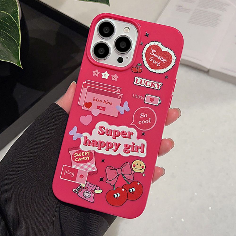 Ốp Điện Thoại TPU Mềm Siêu Mỏng Hình Cô Gái Màu Hồng Cho IPhone 14 Pro Max 13 12 11 Pro Max XS XR 7 8 Plus