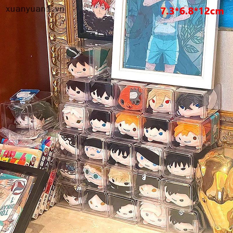 Set 2 Hộp Nhựa Trong Suốt Trưng Bày Búp Bê Chống Nước Chống Bụi